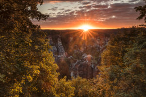 Bastion at sunrise, Rathen, Elbe Sandstone Mountains, Saxon Switzerland National Park, Saxony, Germany Bastion at sunrise, Rathen, Elbe Sandstone Mountains, Saxon Switzerland National Park, Saxony, Germany